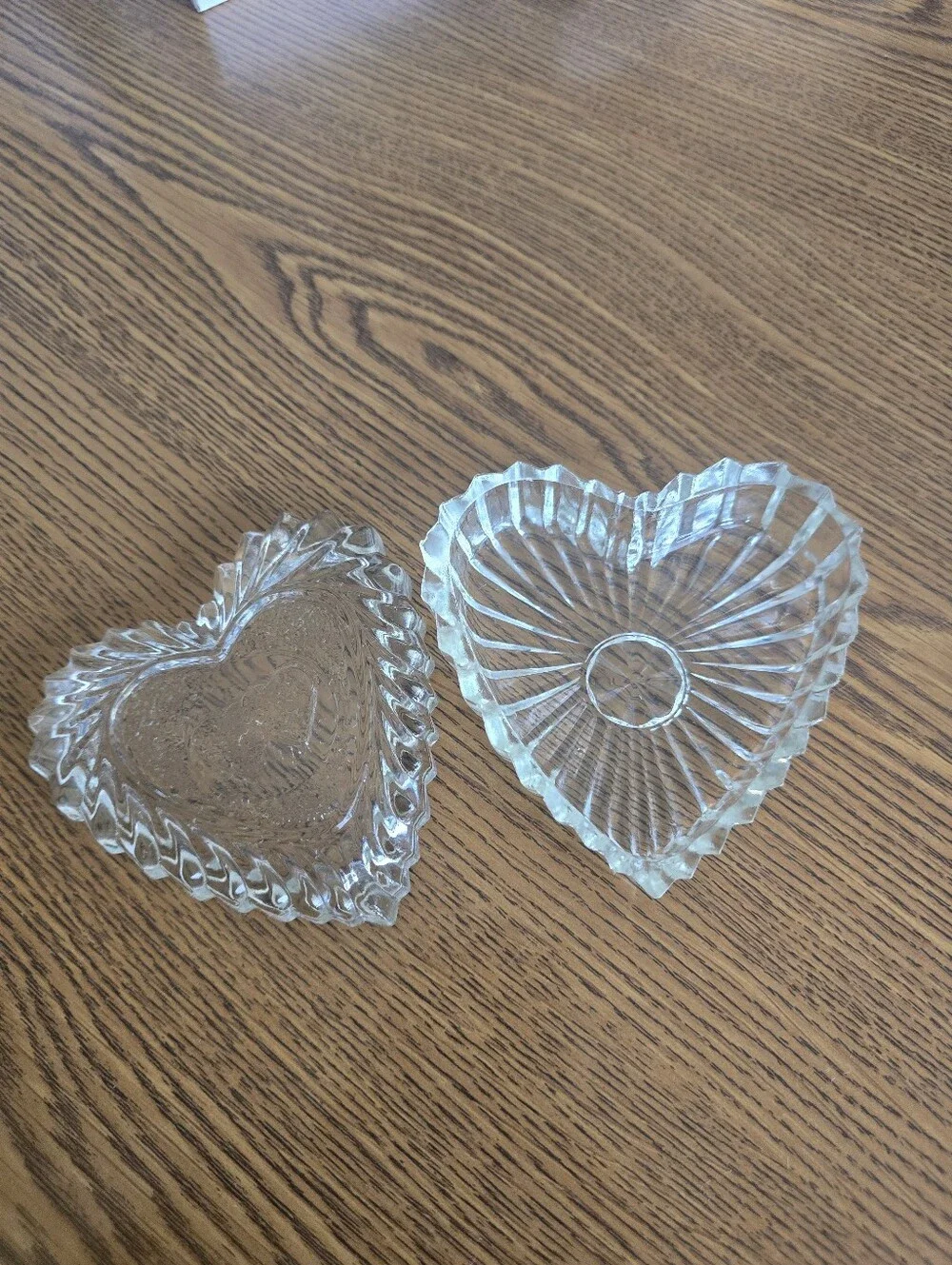 Clear Heart-Shaped Pressed Glass Trinket Dish